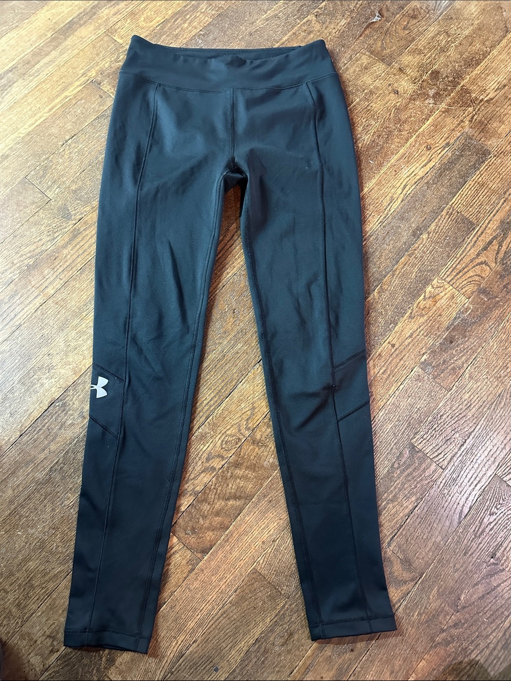 Under Armour Black Girls' Performance Leggings with Reflective Logo